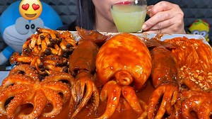 3.9M views · 45K reactions | Hello Friends, Welcome back to my video! Asmr Spicy Seafood Boil, Giant Cuttlefish, Squid & Baby Octopus Mukbang Massive Eating Sounds|| #HungryASMR If you like my videos, Please don't forget to FOLLOW my PAGE | Thanks to FACEBOOK! #asmr #mukbang #asmrmukbang #mukbangasmr #asmrchallenge | Hungry ASMR | Facebook