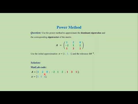 (9.1) Power method: MatLab code + download link.