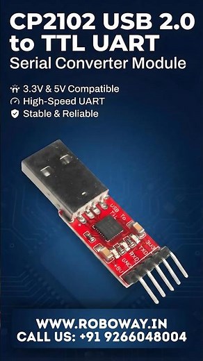Original CP2102 USB 2.0 to TTL UART Serial convertor Contact no: +91-9266048004 #short #short