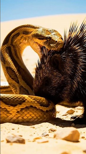 What happens when a python tries to swallow a porcupine? #animals