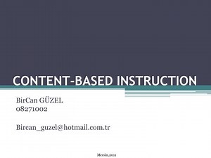 CONTENT-BASED INSTRUCTION - SlideServe