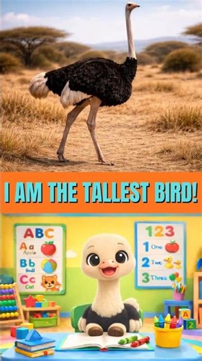 Learning Animals Names and Sounds | Animal Videos for Toddlers | Ostrich and Gerenuk