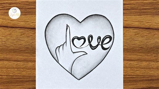 36 reactions | Cute heart with love drawing || Easy drawing ideas for...