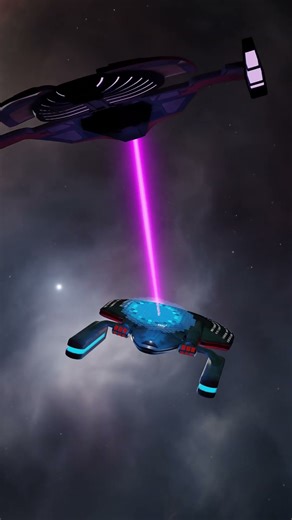 Jem’Hadar Fighter Attacks Federation Starship (Star Trek)