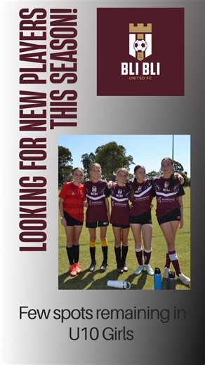 ⚽ Team Update – U10 Age Group ⚽ Our U10 Mixed team is now FULL – thank you for the amazing support! 🙌 We still have a few spots remaining in U10 Girls. If you’ve been thinking about registering, now’s the time — these last spaces won’t last long! 📩 Get in touch or register online today. | Bli Bli United FC