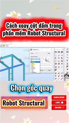 Cách xoay dầm cột một góc tùy ý trong Robot Structural #đạttrươngngọc #robotstructural #robotstruc