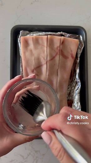 Crispy pork belly with Thai chili sauce (Nam Jim Jaew) This came out so juicy, crunchy and delicious! The Thai dipping sauce takes this recipe over the top. Ingredients: 3-4 lb pork belly (preferably an even cut, mine wasn’t the prettiest but it had to do!) Spices for the pork marinade: 1 tsp salt 1/2 tsp garlic powder 1 1/2 tsp five spice powder 1/2 tsp white pepper 1 tbsp brown sugar 1 tsp salt 1 tbsp vinegar Dipping sauce: 1 tbsp fish sauce 1 tbsp lime juice 1 tbsp sugar 1 tsp Thai chili powd