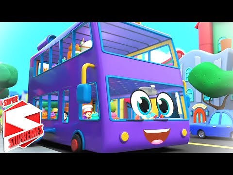 Wheels On The Bus | Bus Song | Kids Tv Nursery Rhymes & Baby Songs | Purple School Bus