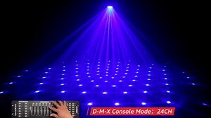 DJ Light Moving Head 120W 6 Arms Beam Rotating Stage Lights with Kaleidoscope/White Amber Strobe/Starry Sky Lighting Effect Support Remote&DMX-512 & Sound Activated 24CH