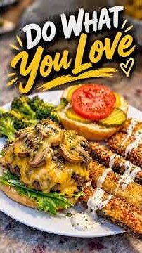 Cheddar Cheeseburger with Zucchini Fries #cooking