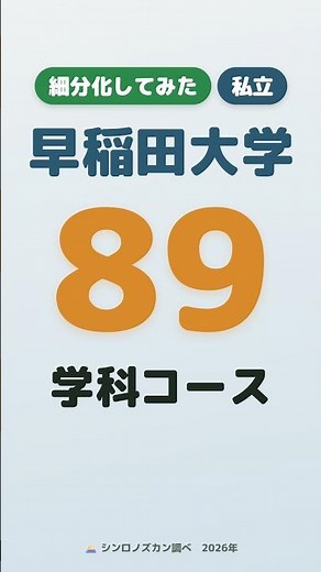 早稲田大学を89に細分化してみた｜13学部・全89学科コース