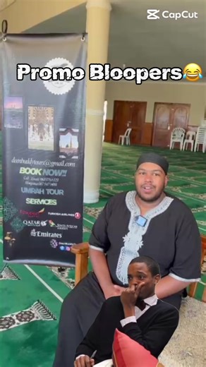Promo bloopers enjoy guys! Visit our page for more info about our Umrah Packages@M. Isgaak Cassiem @nurie @Junaid Juju Miller