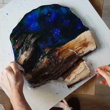 Epoxy Resin Clock Experiment | Alcohol Ink and White Pigment Create Snowfall Effect part 8 #shorts