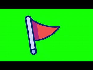 Red Flag Location Icon Animation Loop on Green Screen | 4K | FREE TO USE