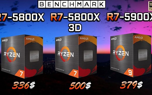 【AMD Ryzen 5000】 5800X vs 5800X3D vs 5900X | 7款游戏对比测试 | 1440P 1080P