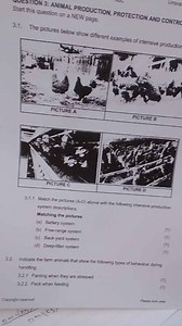 QUESTION 3: ANIMAL PRODUCTION, PROTECTION AND CONTROL3.1 The p... | Filo