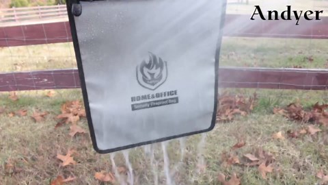 Upgraded Two Pockets Fireproof Document Bag (2000℉), andyer 15”x 11”Waterproof Fireproof Money Bag for Cash with Zipper, Important Document Storage Organizer for Valuables, Legal Documents Safe