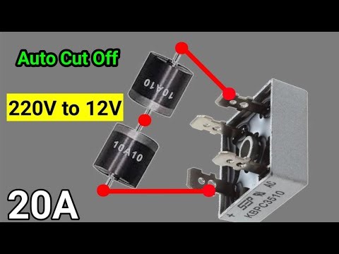 Make 220V TO 12V 20A Battery Charger With Battery Full Auto Cut Off | Bridge Rectifier Circuit