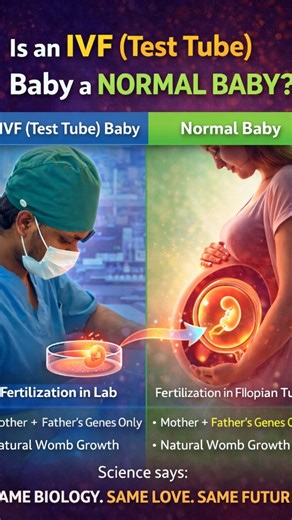 🧬𝓜𝓪𝓷𝓸𝓳👨‍⚕️✨️ | Is an IVF (Test Tube) Baby a Normal Baby? Let’s clear this with science, not myths. One of the most common questions people ask is: “Is a... | Instagram