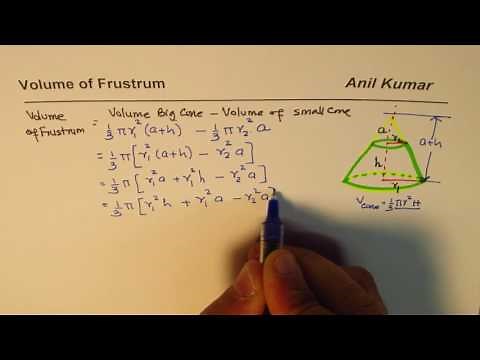 Frustum Volume Formula Derivation as difference of cubes from Basics