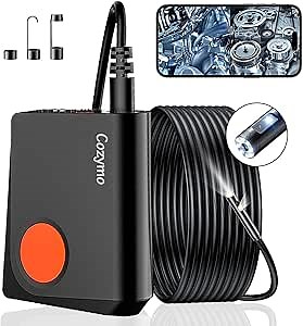 2560P Dual Lens Endoscope Camera with Light - 5.0 Megapixels, 16.4FT Semi-Rigid Cable, IP67 Waterproof, 9 LED Lights - Inspection Camera, Endoscope Borescope Camera for Android and iOS Smartphone