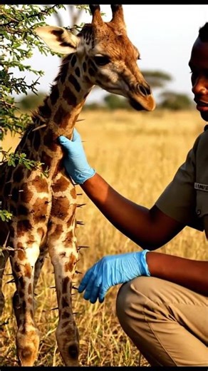 Baby Giraffe Covered in Thorns… Nurses Save It Just in Time! 😢🦒❤️