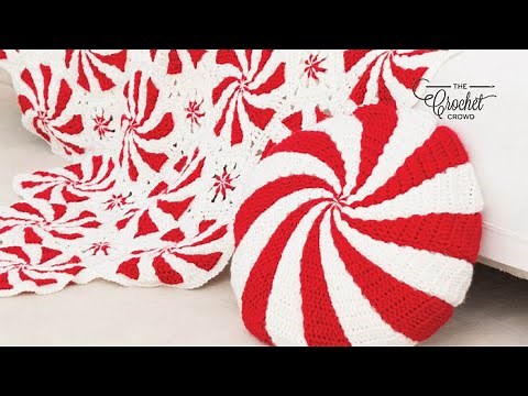 Crochet Peppermint Pillow