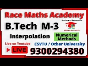 Interpolation || Numerical Method || B.Tech || B.Sc || CSVTU || Durg University || Lecture-5