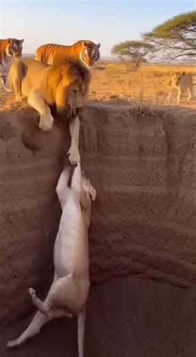 Display of Absolute Strength: Lion Lifts Lioness