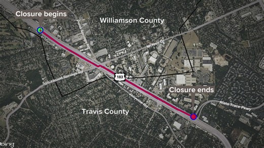 Main lanes of southbound US 183 will be closed this weekend | What you need to know