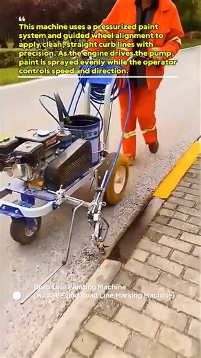 Curb Painting Machine in Action | Satisfying Street Tech Automation ASMRvideo #Shorts #USA #Road