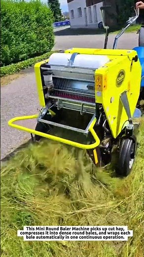Mini Round Baler Machine Creates Dense 25 kg Hay Bales Automatically