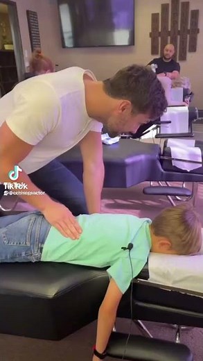 Little Boy Get His Back Cracked!