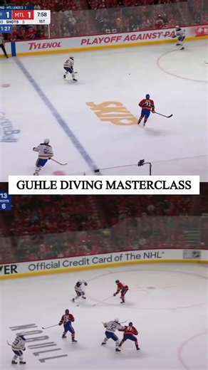I don’t know how people see the top one as a dive. His skates collide. You’re going down 100% of the time. I’m assuming anyone claiming that one’s a dive has never played.Can’t defend the bottom one though. That’s a sell.