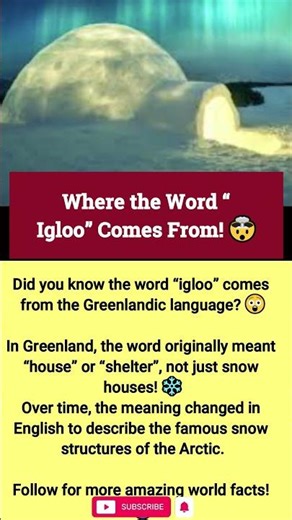 Igloo Means Something Completely Different #facts #language #trivia