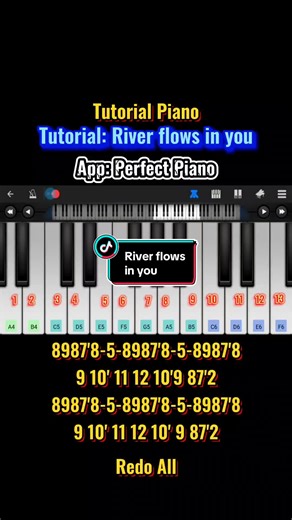 Tutorial: River flows in you #foryou #fyp #tutorialpiano #perfectpiano #riverflowsinyou