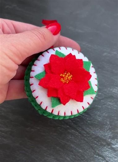 Handmade Felt Poinsettia Christmas Ornament - Etsy