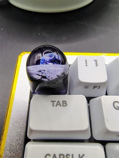 Handmade Epoxy Resin Keyboard Key Cap, With Moon and Earth, Space Theme. - Etsy