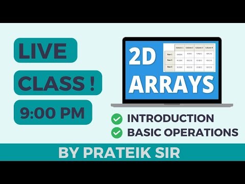 INTRODUCTION BASIC OPERATIONS | 2D ARRAY Computer class 11 | 12 ISC ICSE JAVA by Prateik Sir