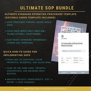 Business Systems Bundle — Ultimate SOP (fillable)   Implementing Sops Quick Guide (PDF) | Plug N Play | Instant Download - Etsy