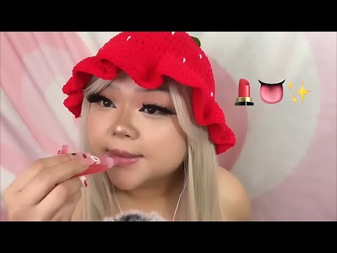 ASMR Eating Lipgloss ✨💄😋 (realistic mouth sounds)