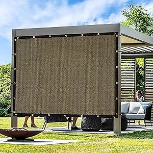 Artpuch Outdoor Pergola Shade Cover 6x6 FT Sun Shade Cloth with Grommets Mocha Commercial Grade Patio Privacy Screen Shade Canopy (Customized Available) GN04