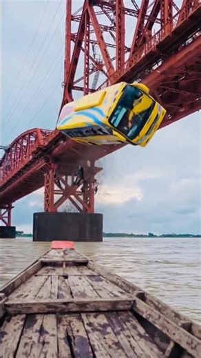 Terrifying Moment: Bus Collapses Off Bridge into River