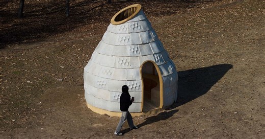 yong ju lee grows bio-integrated pavilion from mycelium using robotic 3D printing in seoul