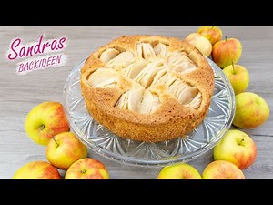 Apfelkuchen mit Schmand - einfach und schnell | Rezept für 22 cm Springform | in 10 min Ofen-fertig