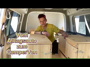 In no time at all, the everyday Caddy becomes a camper van - 4 modules - self-conversion