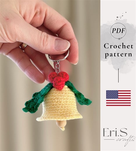 Crochet Christmas Bell Pattern, Amigurumi Ornament PDF, Holiday Bell Keychain Tutorial, Christmas Tree Decor Pattern, Easy Winter DIY Gift - Etsy