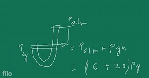 A manometer reads the pressure of a gas in an enclosure as show... | Filo