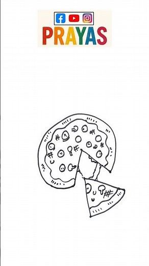 Pizza Drawing Easy Step by step tutorial. 🍕 🍕