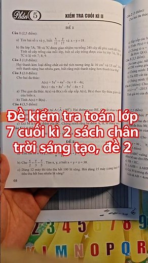 Đề kiểm tra toán lớp 7 cuối kì 2 sách chân trời sáng tạo, đề 2